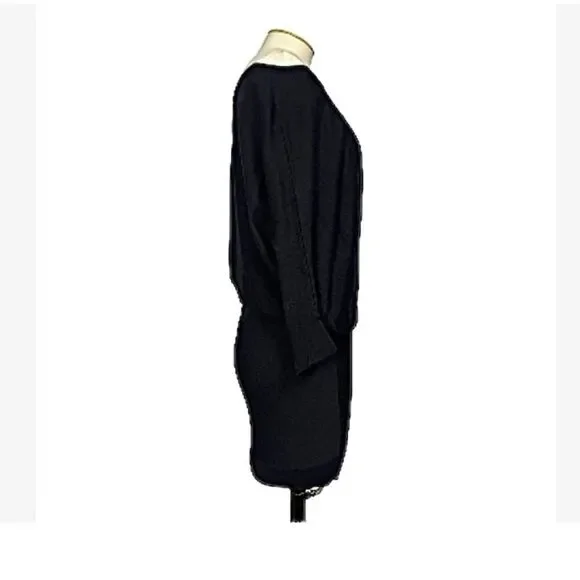 Alexander McQueen Asymmetric Black Wool Sweater Dress Small